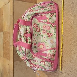 Girls potterybarn flowered rolling duffle bag EUC